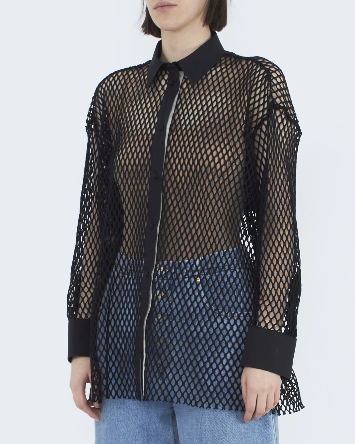 MSGM рубашка из сетчатого — вид 3