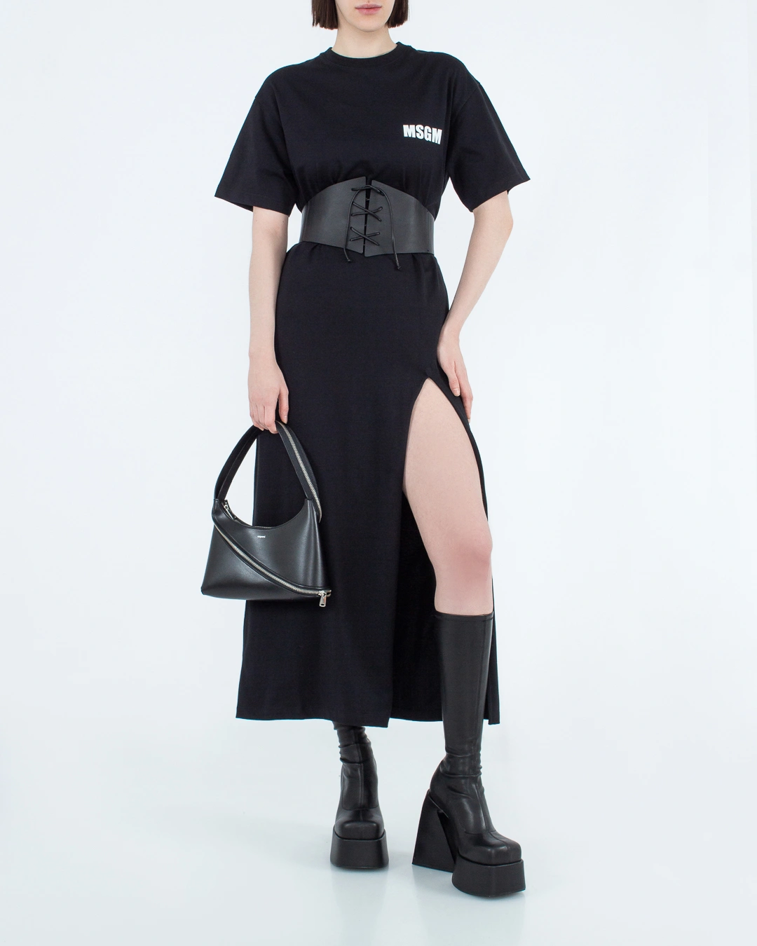 MSGM платье макси с лого — вид 2