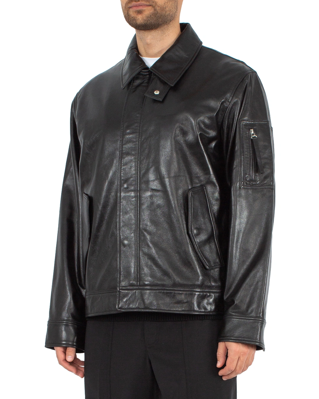 HELMUT LANG кожаная мужская куртка — вид 3