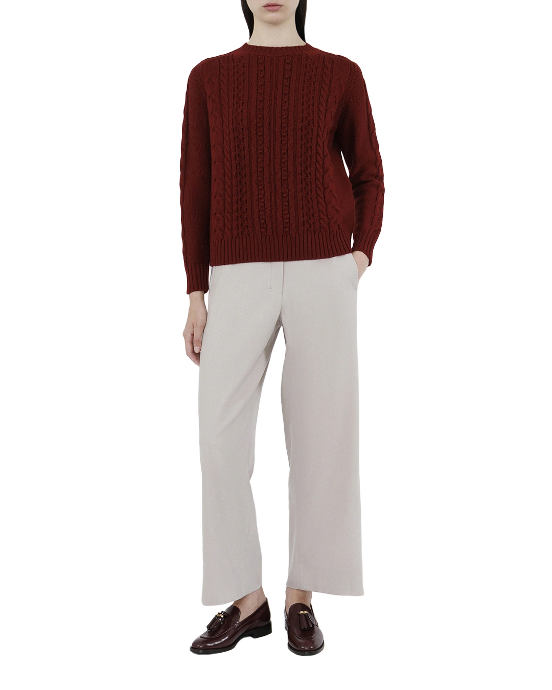 MaxMara_Leisure джемпер вязки косами — вид 2