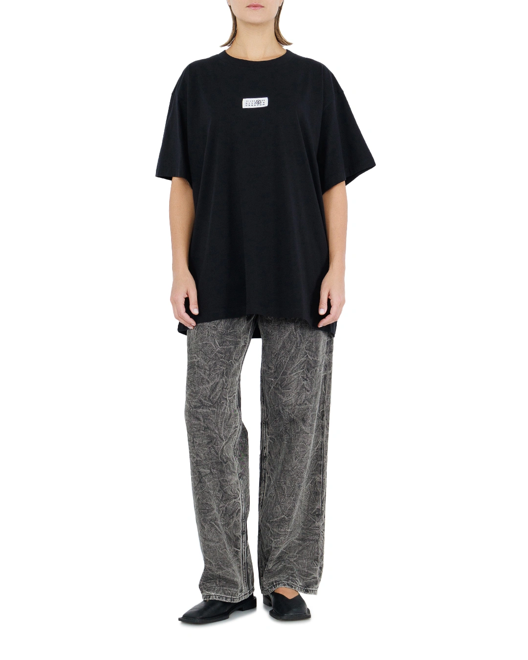 MM6 Maison Margiela джинсы с мятым эффектом — вид 2
