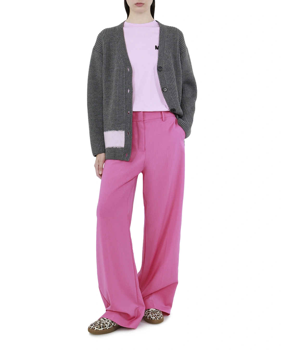 MSGM кардиган с контрастной вставкой — вид 2